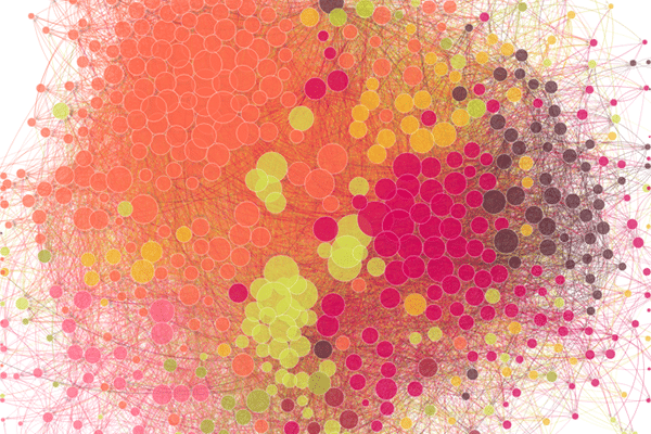 Captura del mapa de analistas influyentes en Twitter.