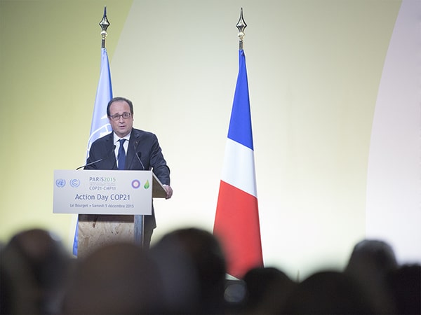 François Hollande, Presidente de Francia, el pasado mes de diciembre en la Cumbre del Clima COP21 en París. Foto: UN Climate Change (CC BY)