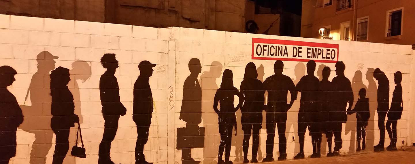 Unemployment mural on San Pablo Street in the city of Zaragoza (Spain), made by the American artist Above in 2012