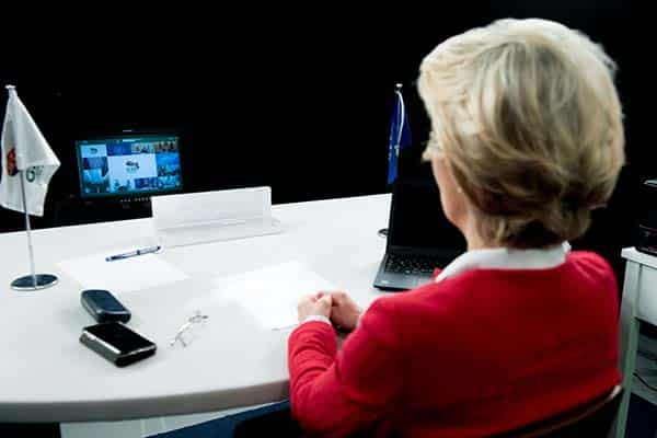 Participation of Ursula von der Leyen, President of the European Commission, in the G20 Leaders' Summit 2020. Photo: Etienne Ansotte / EC - Audiovisual Service, © European Union, 2021