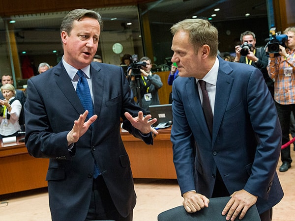 David Cameron y Donald Tusk hablan durante una reunión del Consejo Europeo el pasado diciembre. Foto: European Council (CC BY-NC-SA 2.0)