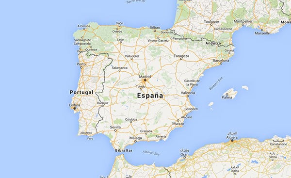Mapa de España. Mapa: Google Maps.