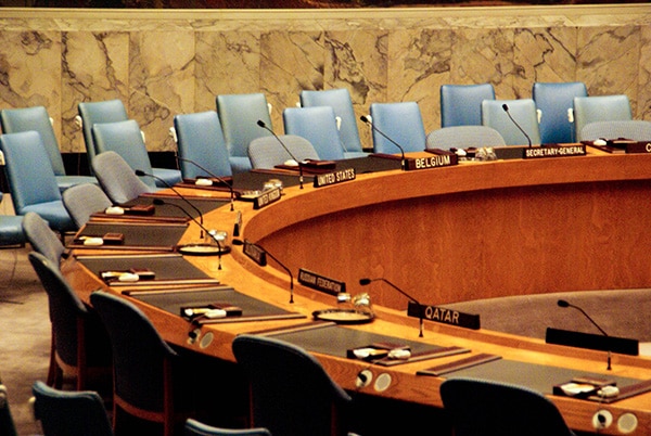 Salón del Consejo de Seguridad de las Naciones Unidas, Nueva York, en 2007. Foto: Zack Lee (CC BY-NC-ND 2.0)
