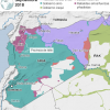Mapa de la distribución de las fuerzas en el conflicto en Siria (a septiembre de 2018) y ubicación de la provincia de Idlib. Fuente: IHS Conflict Monitor vía BBC.com. Blog Elcano