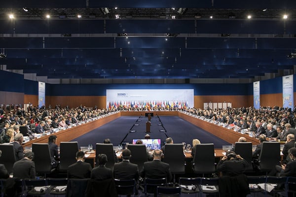 Sala plenaria del 23º Consejo Ministerial de la OSCE en Hamburgo (Alemania). 8/12/2016. Foto: OSCE (CC BY-ND 4.0). Blog Elcano