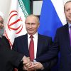 Reunión entre Hassan Rouhani (presidente de Irán), Vladimir Putin (presidente de Rusia) y Recep Tayyip Erdoğan (presidente de Turquía) en el marco del acuerdo de Astaná en Sochi (Rusia). Foto: Kremlin.ru (CC BY 4.0)