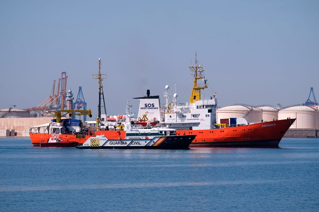 El buque Aquarius en el puerto de Valencia. Foto: SOS Méditerranée. Blog Elcano
