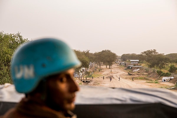 Peacekeepers with the United Nations Mission in South Sudan (UNMISS), on patrol close to the Protection of Civilians site in Bor, South Sudan. UN Photo/JC McIlwaine (CC BY-NC-ND 2.0)