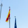 Flags of Spain and the European Union. Photo: Arturo Rey (@arturorey)