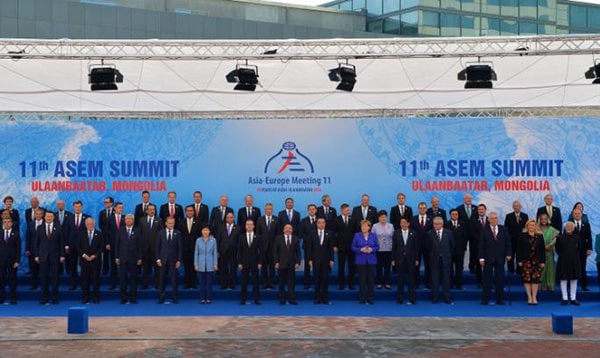 Foto de familia de la Cumbre de ASEM en Ulán Bator. Foto: ASEM