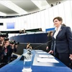 Polish Prime Minister Beata Szydło in the European Parliament plenary debating the situation in Poland (19/1/2016). Photo: © European Union 2016 – European Parliament. Creative Commons License Attribution-NonCommercial-NoDerivative.