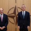 Meeting of Defence Ministers at NATO Headquarters in Brussels Ben Wallace (UK Secreatary of State of Defence) and Jens Stoltenberg (Secretary General of NATO). Photo: NATO