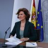 Carmen Calvo durante la rueda de prensa posterior al Consejo de Ministros que aprobó el Real Decreto Ley 14/2019 (31/10/2019). Foto: La Moncloa - Gobierno de España (CC BY-NC-ND 2.0)