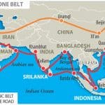 China's Project One Belt One Road (OBOR). Image via #Swarajya. Elcano Blog.