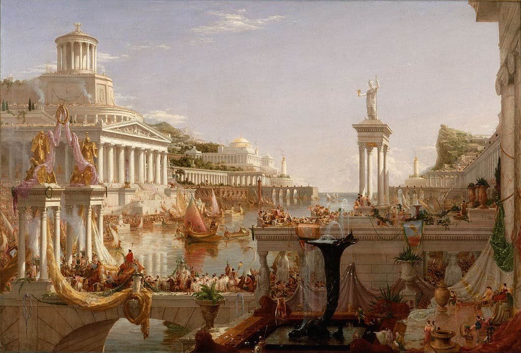 “The Consummation of Empire” from “The Course of the Empire”. Thomas Cole (1836) (Wikimedia Commons / Public domain). Elcano Blog