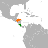 Mapa de Honduras y Costa Rica. Mapa: Fobos92 / Wikimedia Commons (CC BY-SA 4.0)