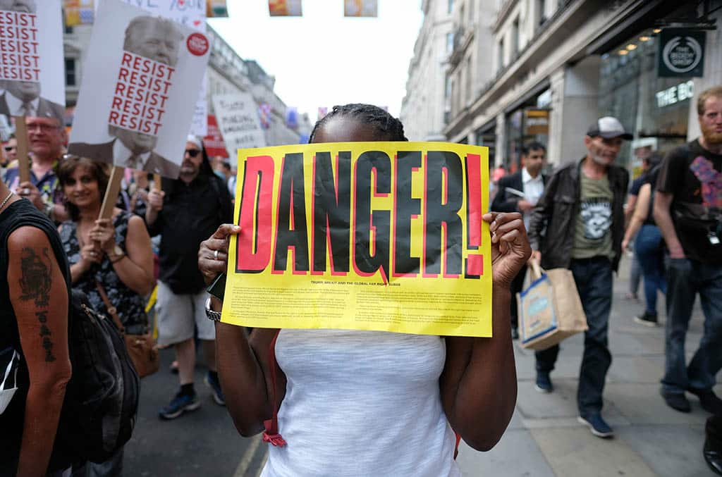 The radical right lacks an International (Rally against Donald Trump visit in London, 2018. Photo: Alisdare Hickson - CC BY-SA 2.0). Elcano Blog