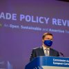 Valdis Dombrovskis, Comisario de Comercio y vicepresidente de la Comisión Europea, durante la rueda de prensa de presentación de la nueva estrategia comercial (18/2/2021). Foto: Xavier Lejeune / EC - Audiovisual Service, ©European Union, 2021. Blog Elcano