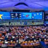 El Parlamento Europeo durante la noche electoral. Foto: © European Union 2019 – Source: EP (CC-BY-4.0)