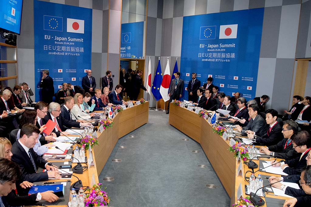 EU-Japan EPA and SPA: more than a partnership, a necessary turning point for both. General view of the EU-Japan Summit held in April 2019. Photo: Etienne Ansotte / © European Union, 2019 - Source: EC - Audiovisual Service.