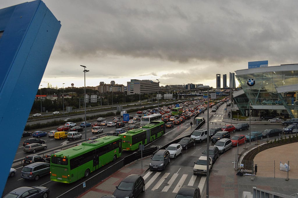 Tarde de tráfico en Madrid
