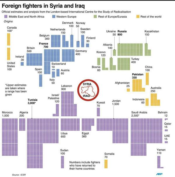 Foreign Fighters in Syria and Iraq. ICSR - AFP. Blog Elcano