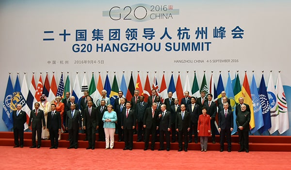 Foto de familia de la última cumbre del G20, que tuvo lugar en septiembre de 2016 en Hangzhou, China. Foto: Narendra Modi official account (CC BY-SA 2.0)