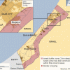 Gaza, paradigma del desprecio a las normas. Situación en la Franja de Gaza (julio 2014). Fuente: BBC - OCHA. Blog Elcano