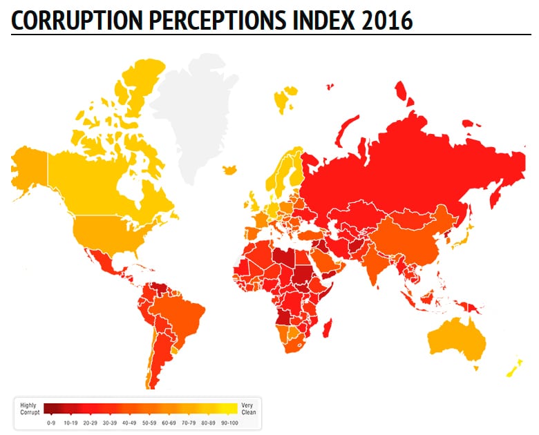 Sobre rankings y corrupción. Índice de Percepción de la Corrupción 2016. Transparencia Internacional. Blog Elcano