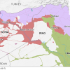 El páramo sirio continúa en llamas. Mapa de la distribución del Daesh en Irak y Siria (a 20/2/2017). Créditos: IHS Conflict Monitor-BBC. Blog Elcano