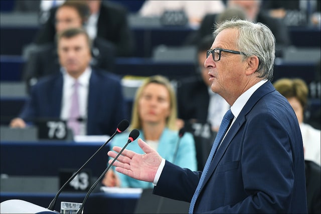 Discursos valientes, discursos componedores. Jean-Claude Jucker, SOTEU 2016. Foto: © European Union 2016 - European Parliament / Flickr (CC BY-NC-ND 4.0). Blog Elcano