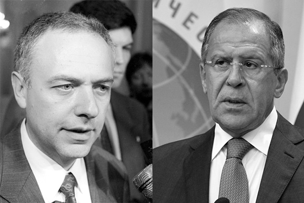 La «diplomacia de choque» rusa: de Kozyrev a Lavrov. Fotos: Mikhail Evstafiev vía Wikimedia Commons (CC BY 2.5) y Government of the Russian Federation (CC BY 3.0).