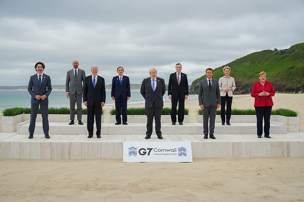 Foto de familia de los líderes del G7 en la 47ª cumbre en Cornualles, Reino Unido (2021). Foto: President Joe Biden (Wikimedia Commons / Dominio público). Blog Elcano