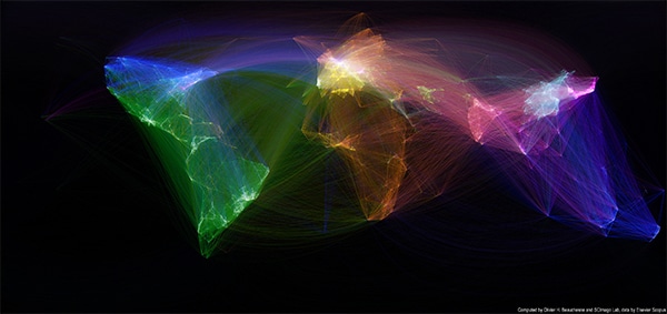 Map of scientific collaboration by Oliver H. Beauchesne. Blog Elcano