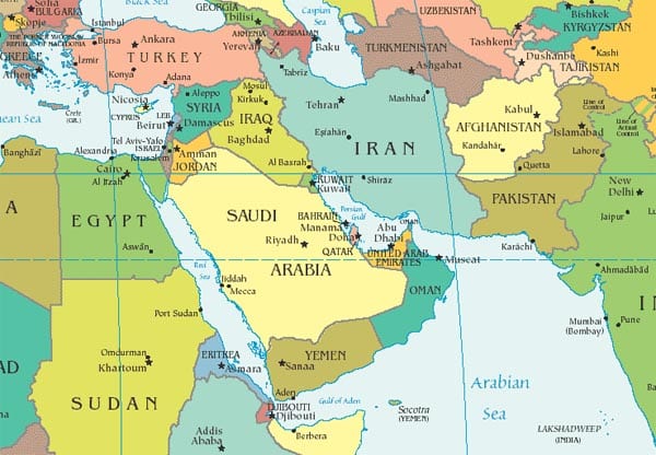 Mapa de Oriente Medio - Middle East Map. Blog Elcano