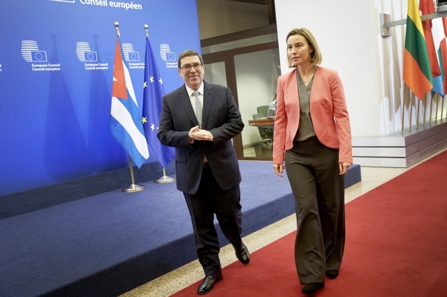 La Unión Europea y Cuba: nueva relación. Federica Mogherini, Alta Representante de la Unión Europea para Asuntos Exteriores y Política de Seguridad / Vicepresidenta de la Comisión Europea, y Bruno Rodríguez Parrilla, ministro de Asuntos Exteriores de Cuba. Foto: © European Union. Blog Elcano