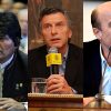 De izq. a dcha.: Evo Morales, Mauricio Macri y Daniel Martínez. Créditos: Senado Federal de Brasil (CC BY 2.0), Mauricio Macri (CC BY-ND 2.0) e Intendencia de Montevideo