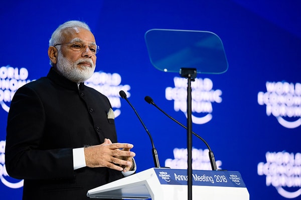 Narendra Modi during the Opening Plenary at the Annual Meeting 2018 of the World Economic Forum in Davos (2018). Photo: World Economic Forum / Manuel Lopez (CC BY-NC-SA 2.0)