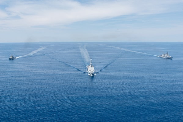 Patrulla de la operación Sea Guardian de la OTAN en el mar Mediterráneo el pasado 30 de mayo. Foto: NATO
