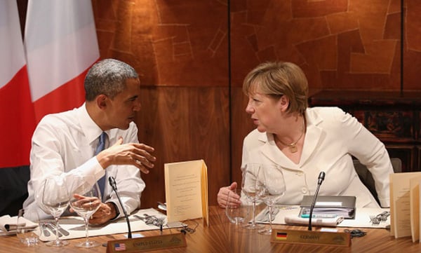 Barack Obama, presidente de EEUU, y Angela Merkel, canciller de Alemania. Foto: eleconomista.es. Blog Elcano