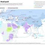 Disputed geometries around the New Silk Road. Map: China's Silk Road Push - Reuters via Brookings Institute. Elcano