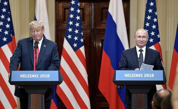Donald Trump y Vladimir Putin responden ayer de tarde a las preguntas de los periodistas en Helsinki. Foto: Kremlin.ru (CC BY 4.0)