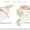Bombardeos en Siria - EEUU y Rusia (septiembre-octubre 2015). Imagen vía The New York Times. Blog Elcano