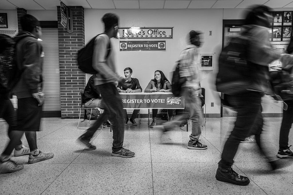 Midterm elections 2018: protegiendo el voto (Campaña del registro nacional de votantes en EEUU. Foto: Phil Roeder - CC BY 2.0). Blog Elcano