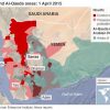 Áreas de influencia del movimiento Huthi. Abril de 2015. Fuente: BBC.com News. Blog Elcano