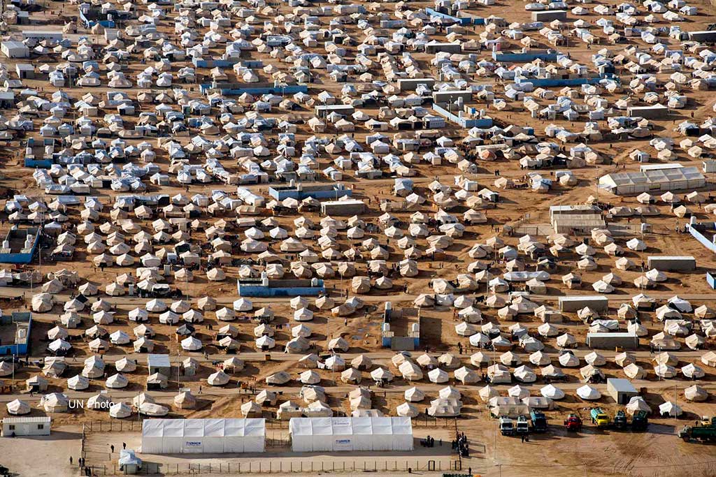 Vista aérea de Zaatari, campo de personas refugiadas en el norte de Jordania, en 2012. Foto: United Nations Photo (CC BY-NC-ND 2.0). Blog Elcano