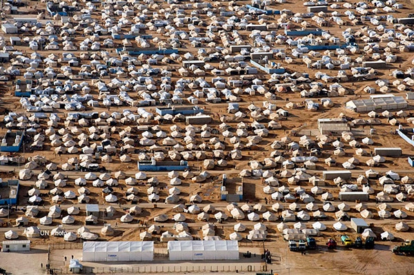 Vista aérea de Zaatari, campo de refugiados en el norte de Jordania, en 2012. Foto: United Nations Photo (CC BY-NC-ND 2.0)