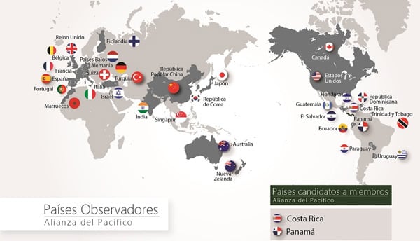 La Alianza del Pacífico hace camino al andar. Países Observadores / Web Alianza del Pacífico