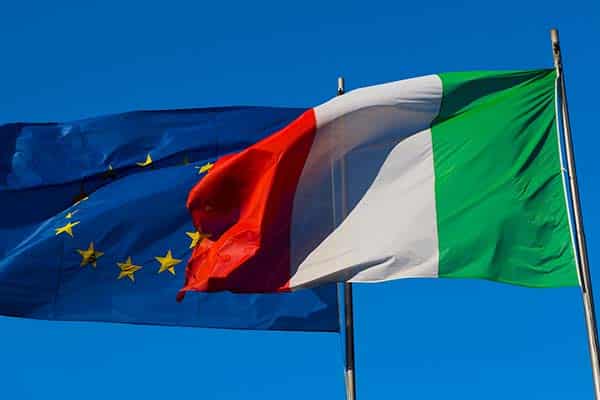 Europe and Italy flags.. Photo: Ewan Topping (CC BY 2.0)