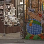 El Astérix teutón, Valonia y el CETA entre la UE y Canadá. Rótulo de Asterix y Obelix en un comercio de Bruselas.
